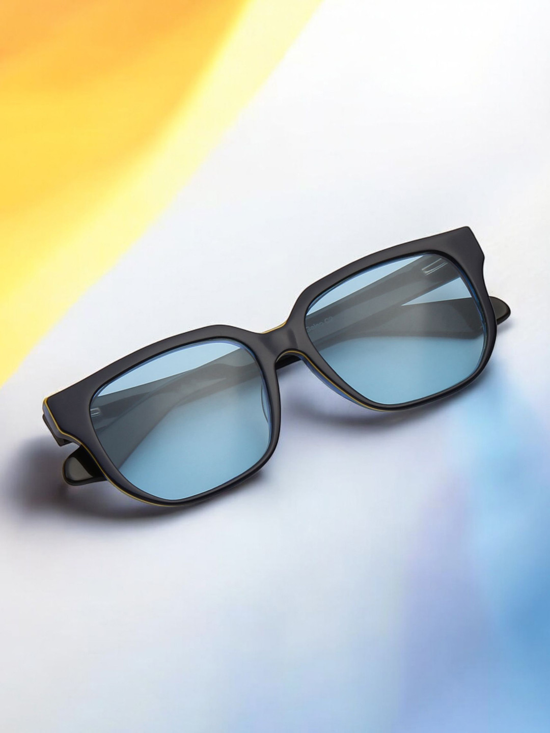 Ted Smith Unisex Rectangle 100% Acetate Sunglasses with Polarised and UV Protected Lens