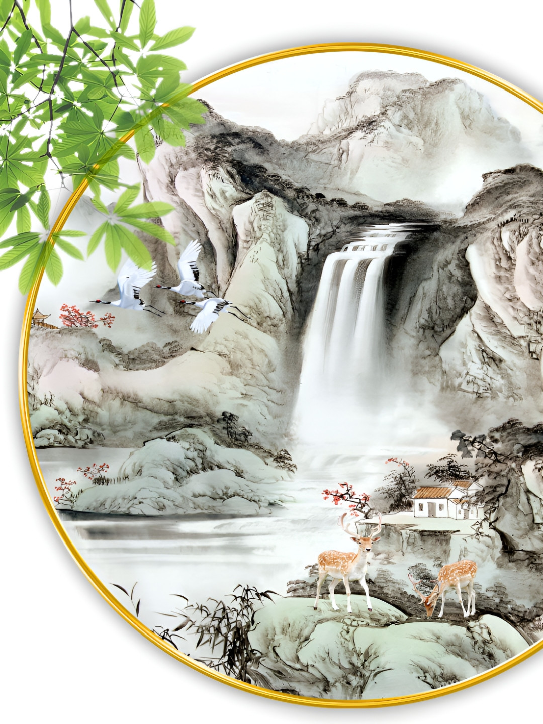 Aura Wood Wall Round Paintings Wall Art - 23 x 23 In