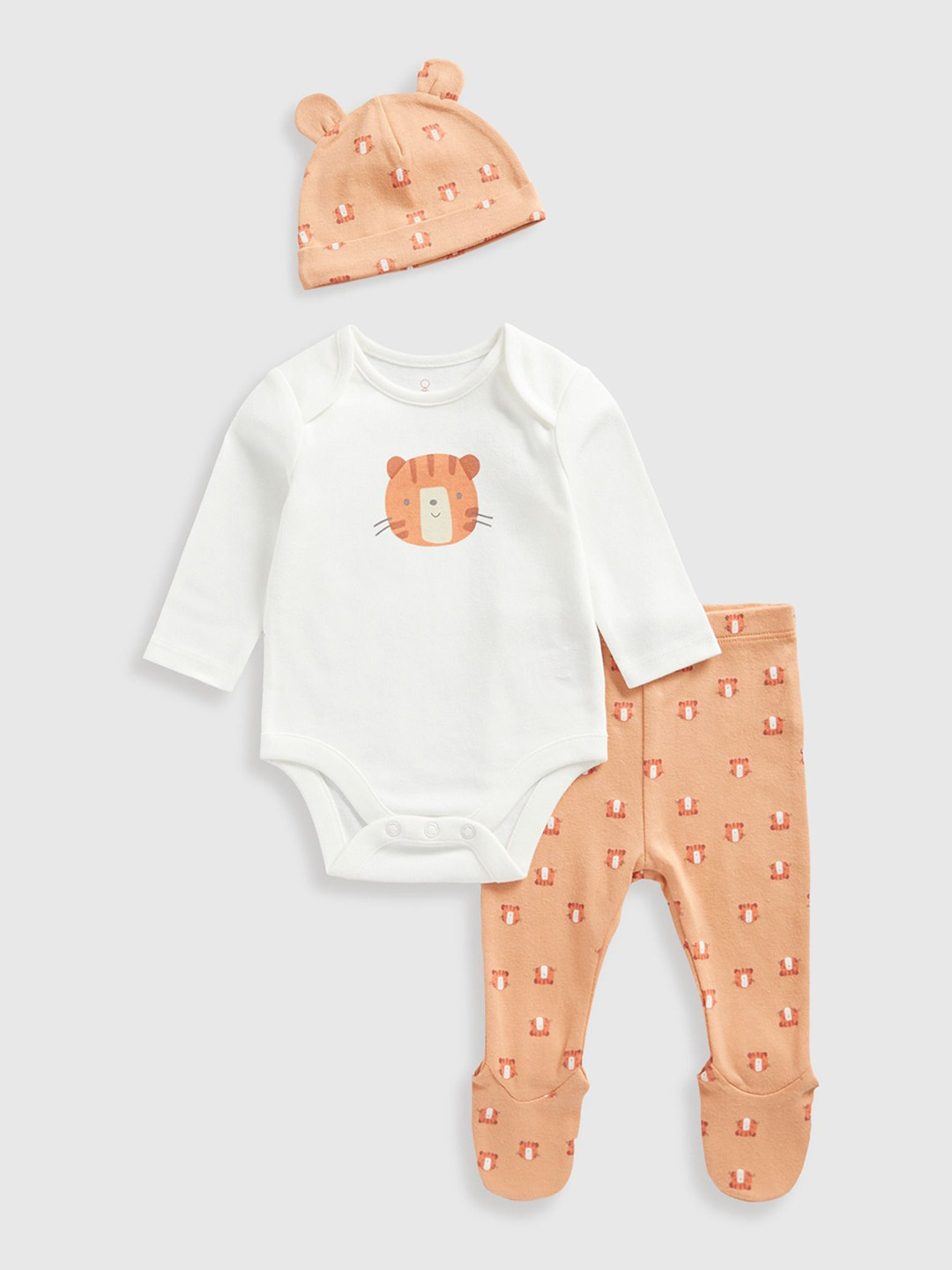 mothercare Boys Pack Of 3 Pure Cotton Baby Apparel Gift Set
