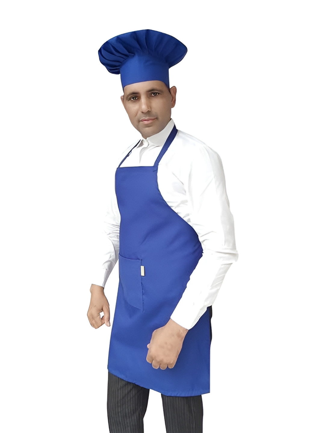 SWITCHON Unisex Blue 2 Pieces Apron With Hat