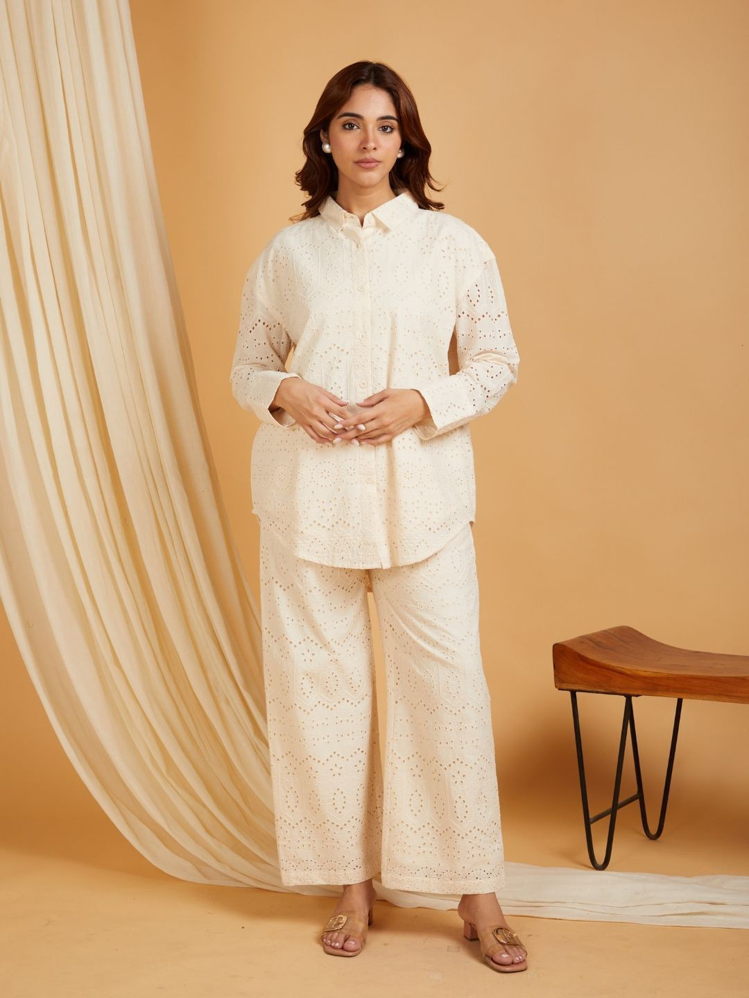 SANASH Collections Chiefly Embroidered Pure Cotton Shirt With Trouser