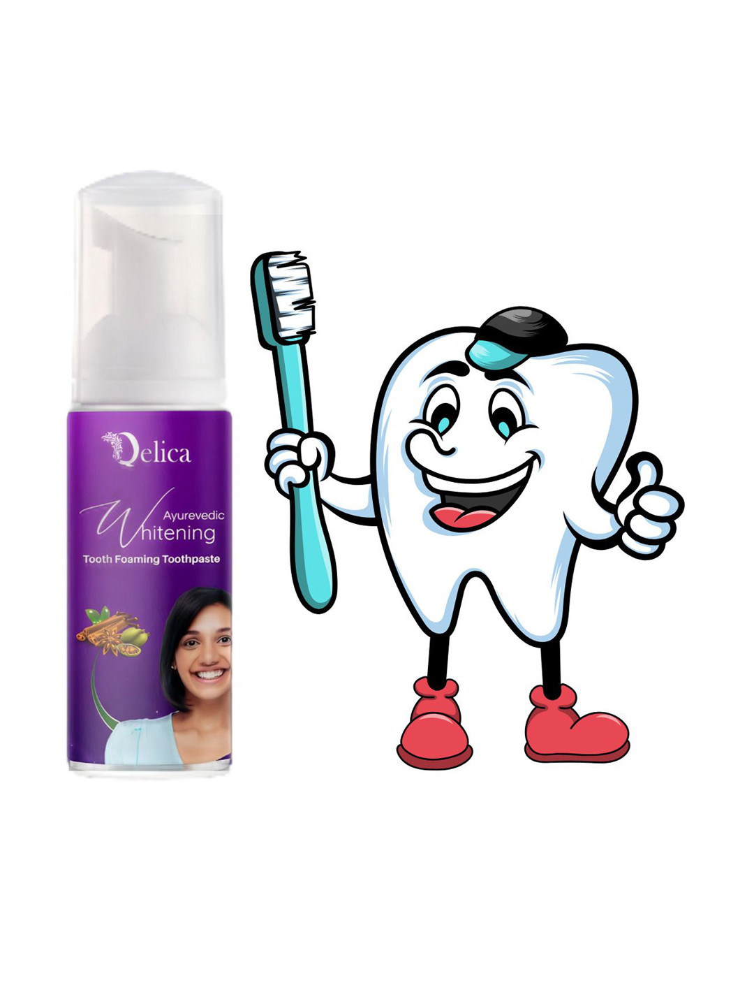 Qelica Ayurvedic Teeth Whitening Foaming Tooth Paste - 60 ml