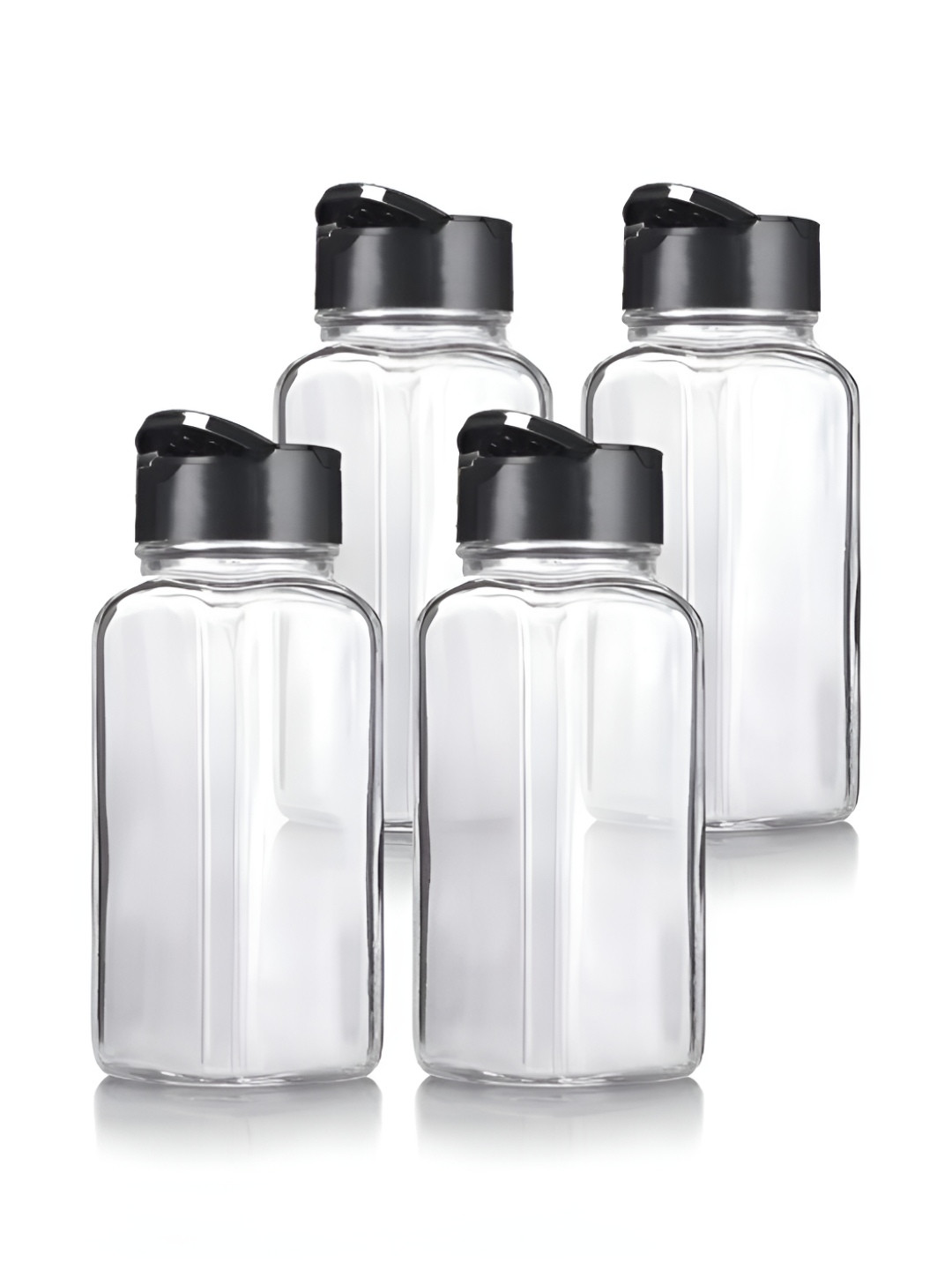 Tyche Enterprises Transparent Glass Dishwasher Safe 4 Piece Clip-On Canister-100ml