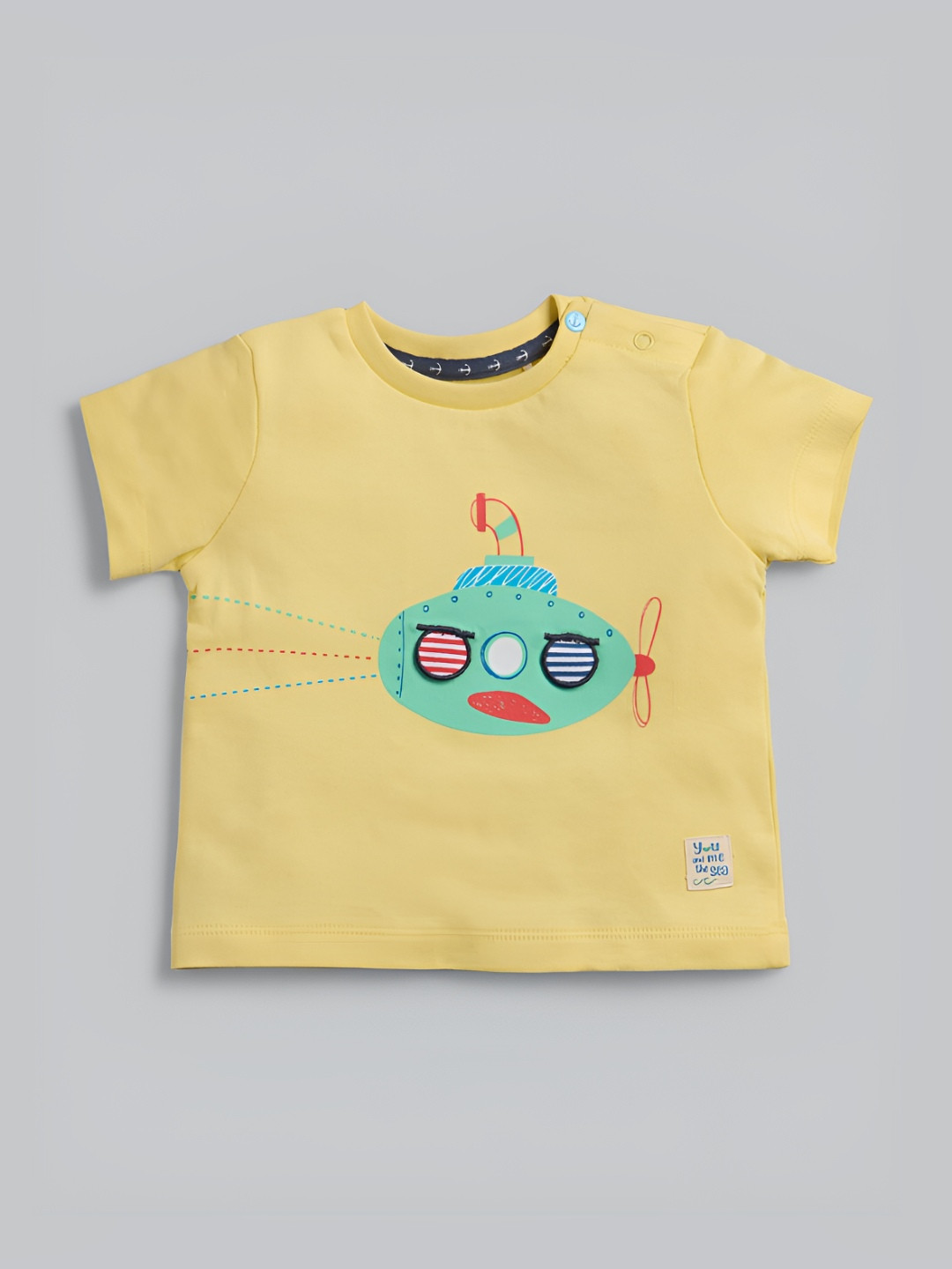 Ed-a-Mamma Baby Boys Graphic Printed Round Neck Cotton T-shirt