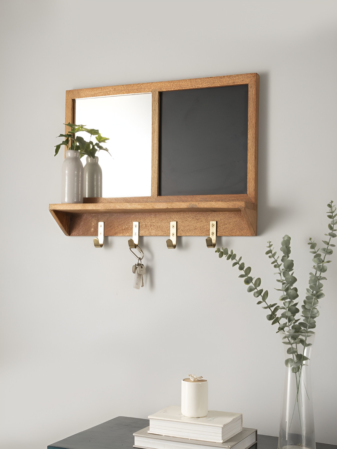 NILAAY Rivera Black & Brown Wooden Wall Mirrors