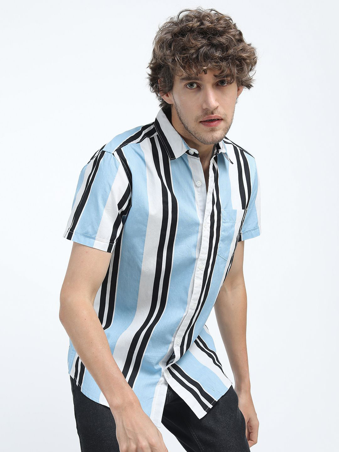 HIGHLANDER Men Stripeds Slim Fit Shirt