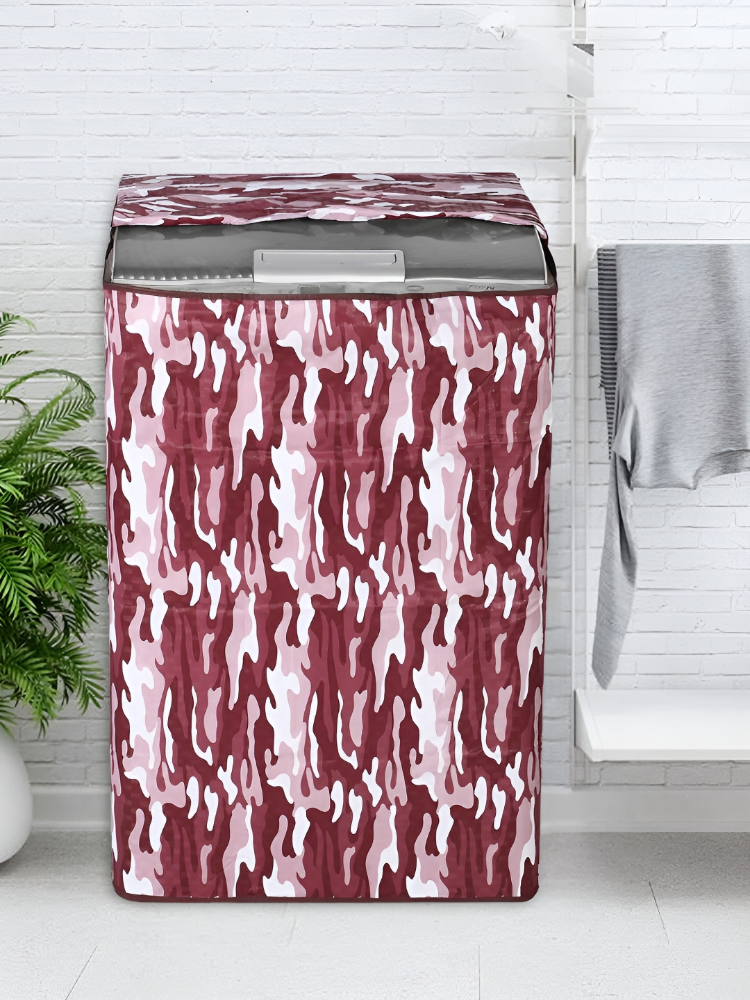 LooMantha Rust Printed Washing Machine Cover