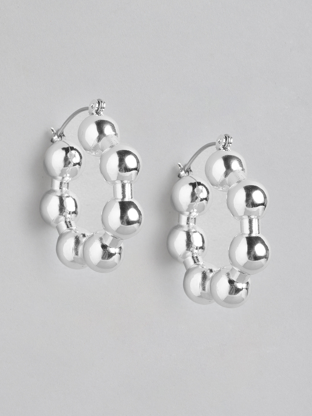 Forever New Blake Ball Silver-Plated Circular Hoop Earrings