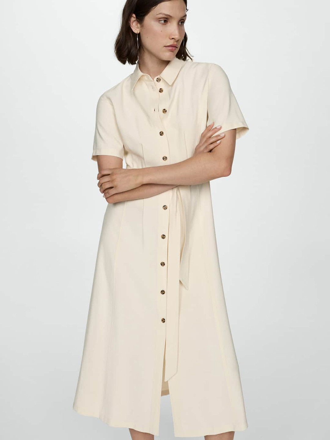 MANGO Shirt Style Midi Dress