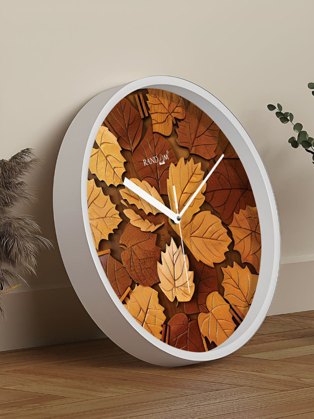 RANDOM Round Plastic Non Ticking Battery Analogue Wall Clock-30.5cm