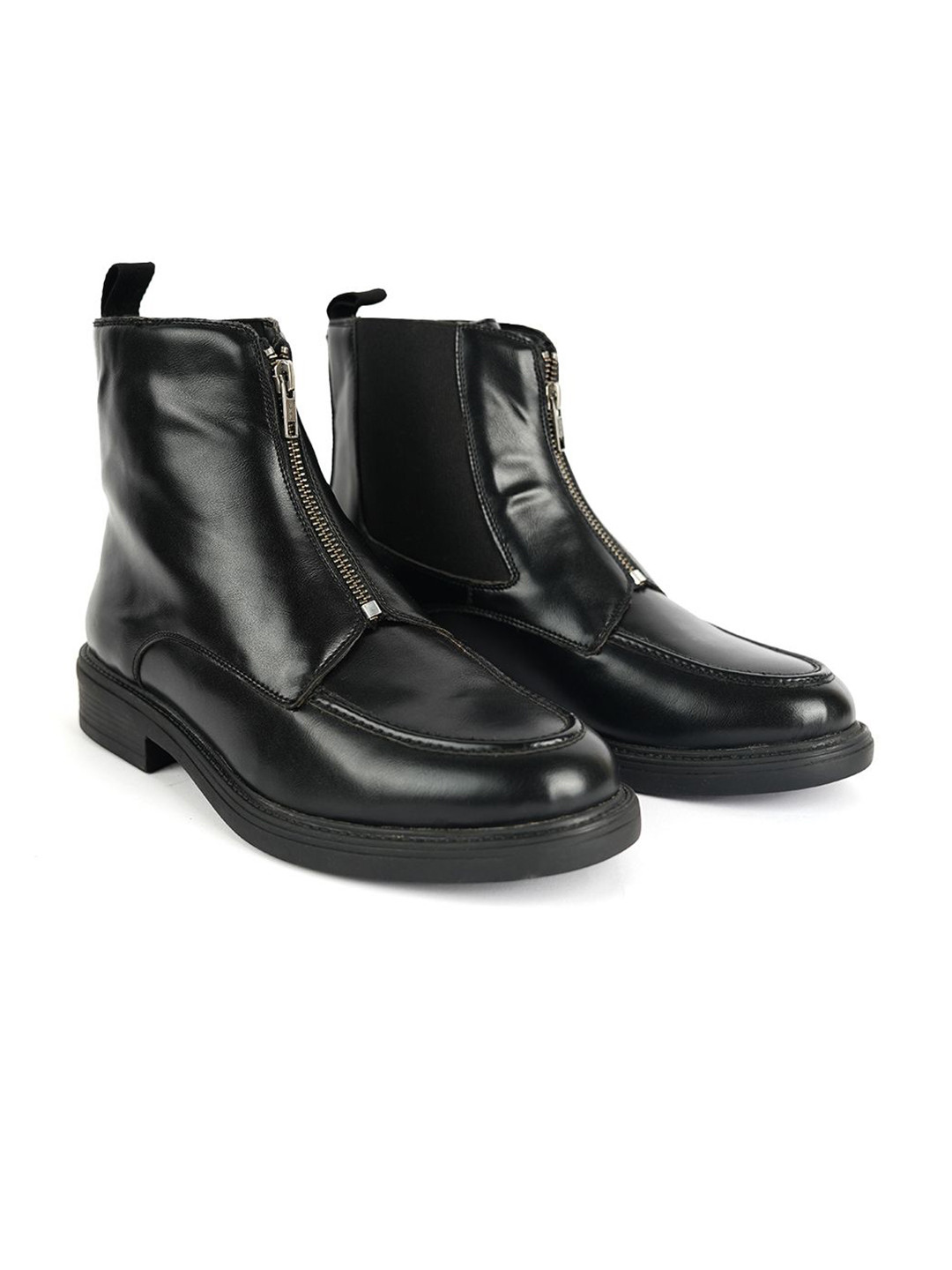MONKSTORY Men PU High-Top Cosmopolitan Zip-Up Boots