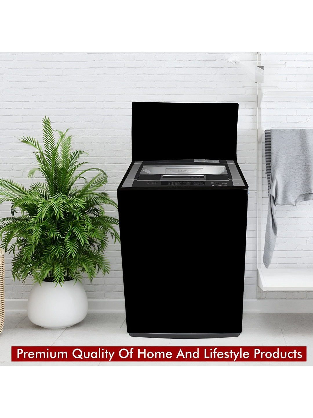 LooMantha Black Washing Machine Cover