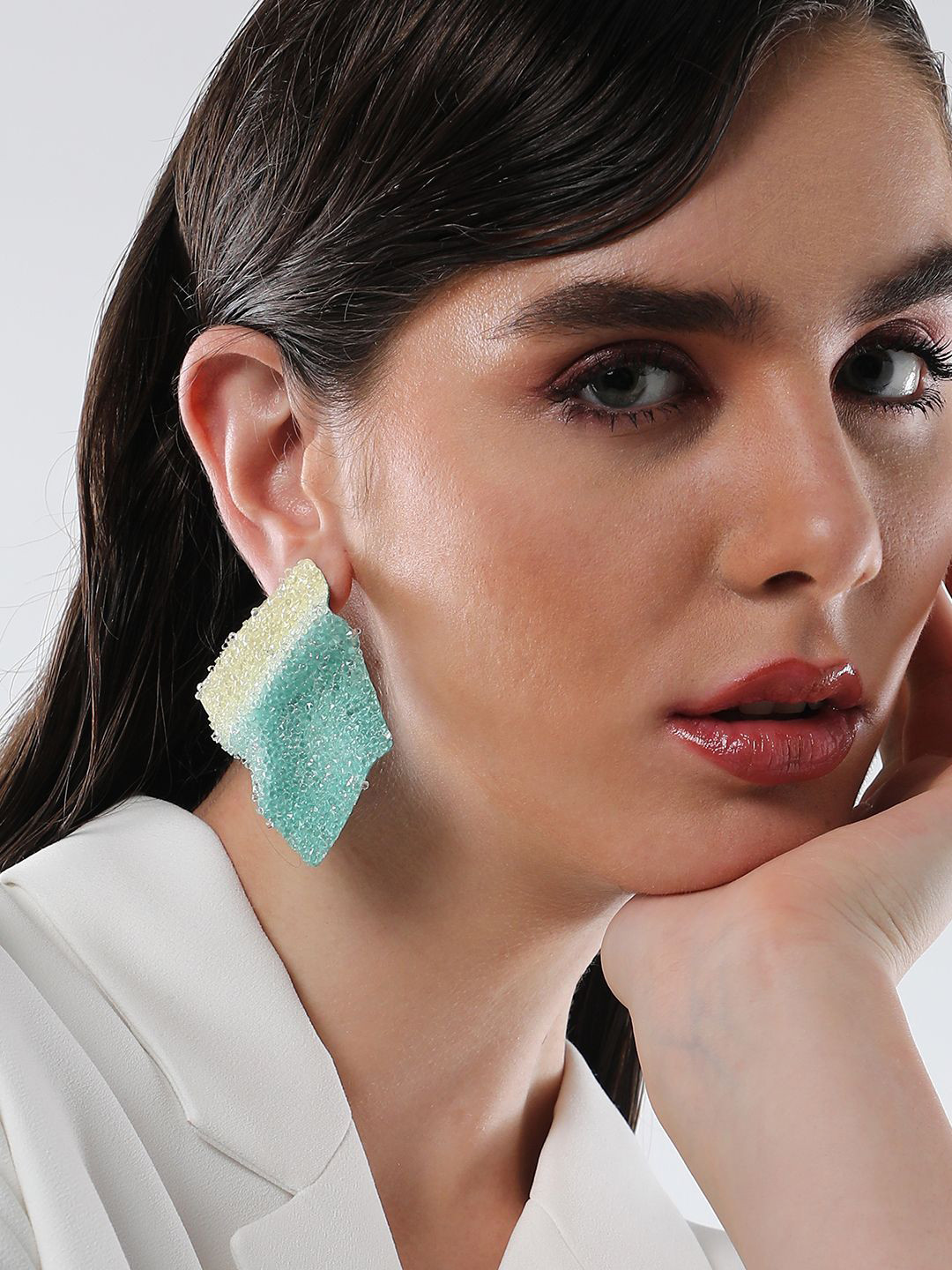SOHI Glacier Quad Contemporary Drop Earrings