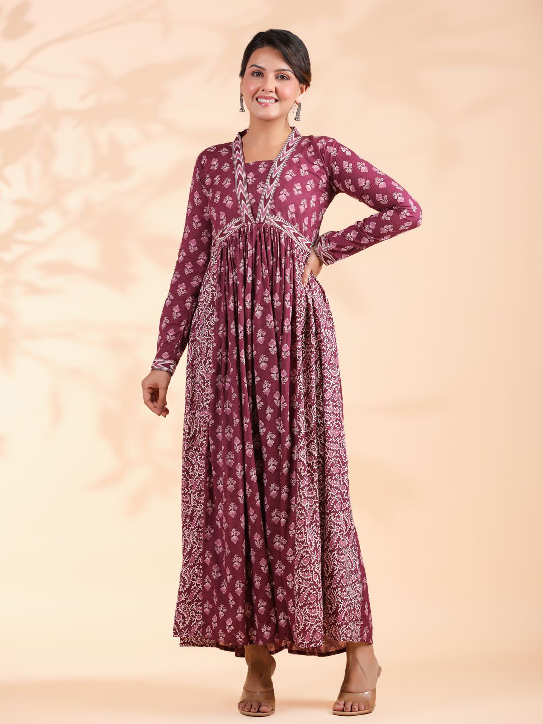 Vbuyz Floral Printed Cotton Maxi Dress