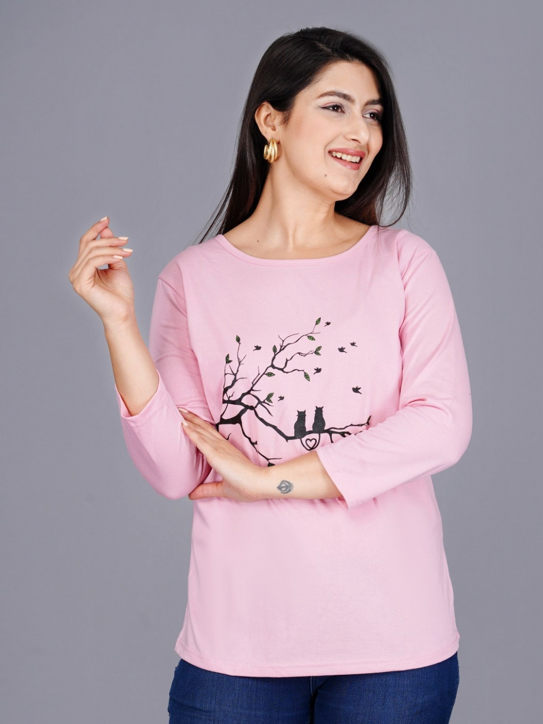 Cloth Bites Women Graphic Printed Round Neck Cotton T-shirt