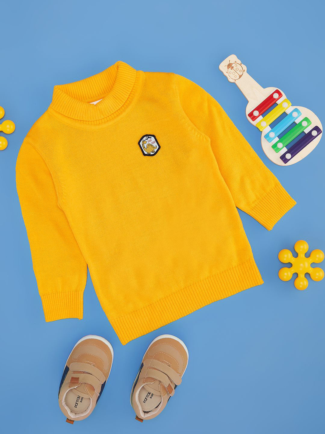 Pantaloons Baby Boys Mock Collar Pullover Sweaters