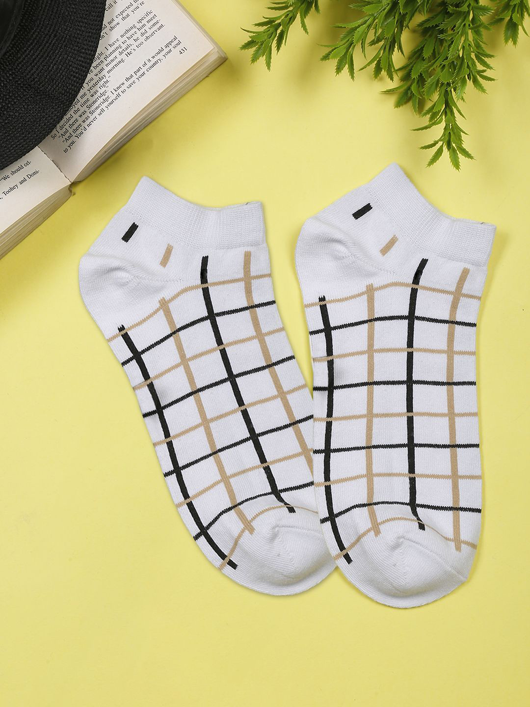 LOUIS STITCH Men Checkered Ankle Length Socks
