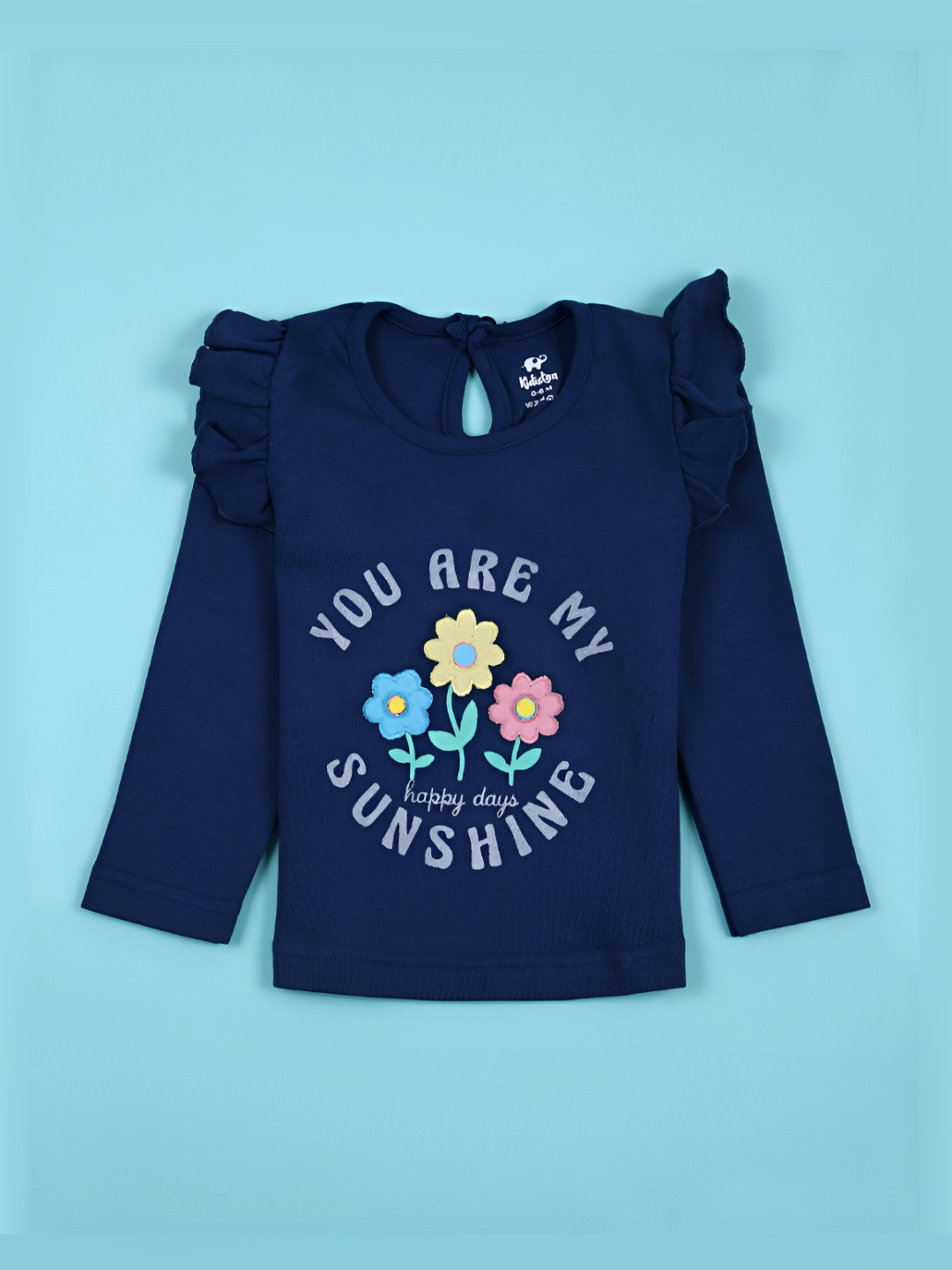 V-Mart Girls Typography Printed Round Neck Cotton T-shirt
