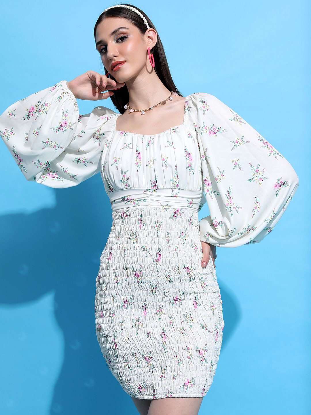 Tokyo Talkies Floral Print Bodycon Mini Dress