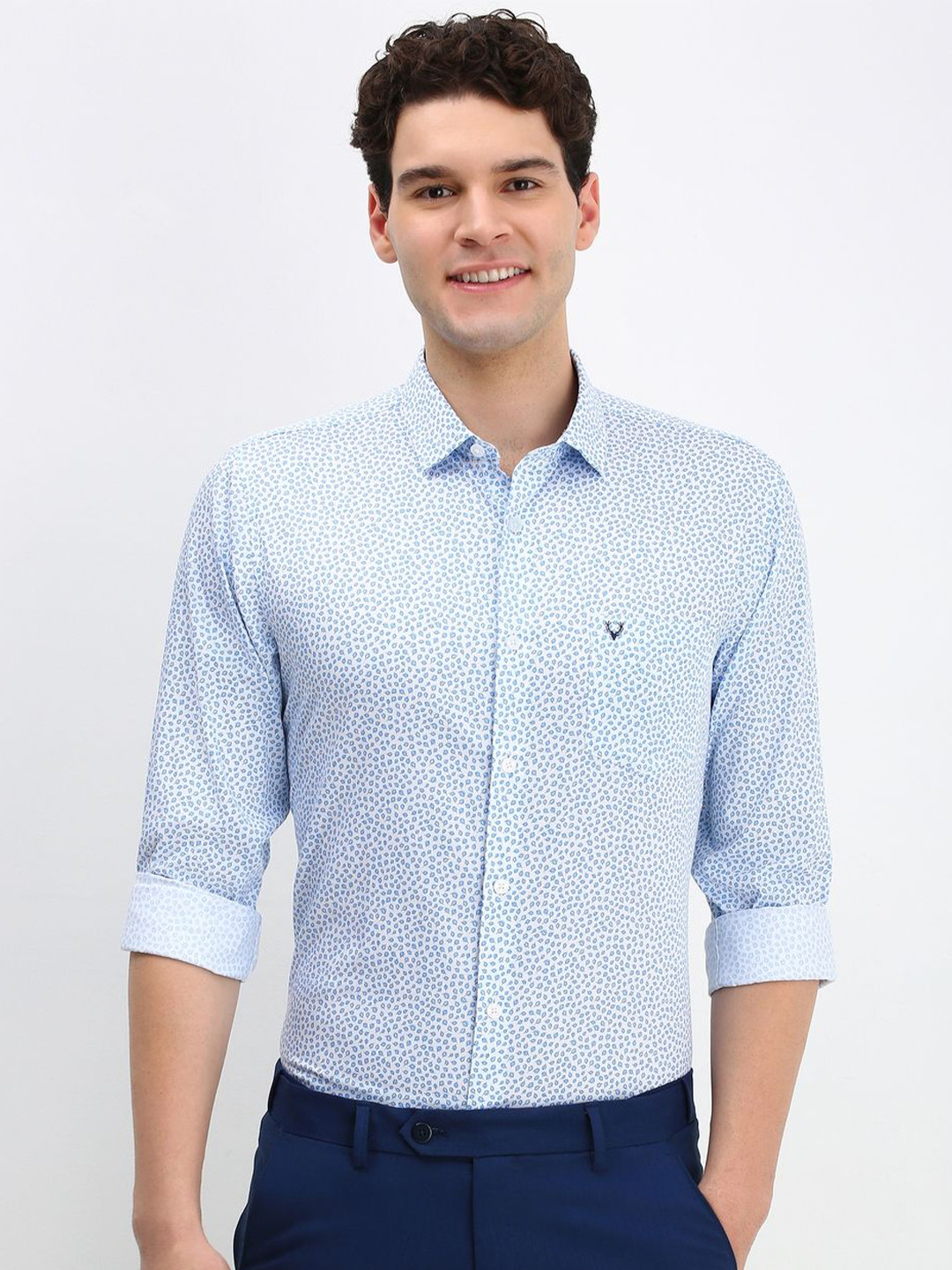 Allen Solly Men Floral Printed Cotton Slim Fit Formal Shirt