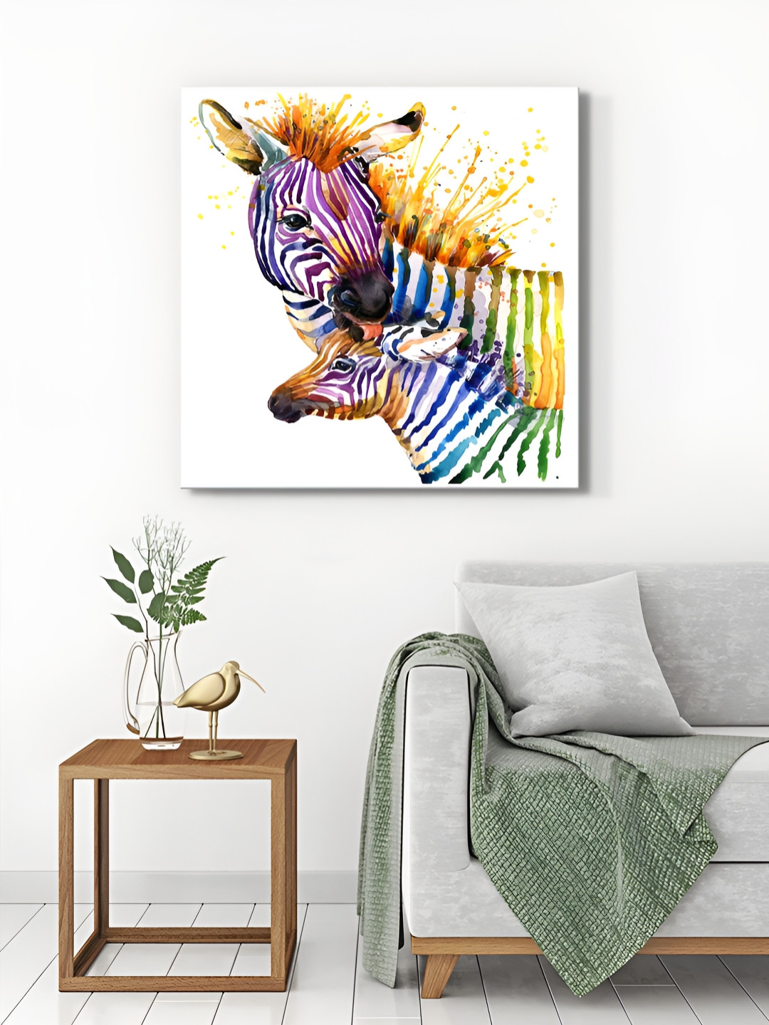999Store Zebra Wildlife Art Canvas Wall Rectangle Paintings Wall Art -24 x 24In