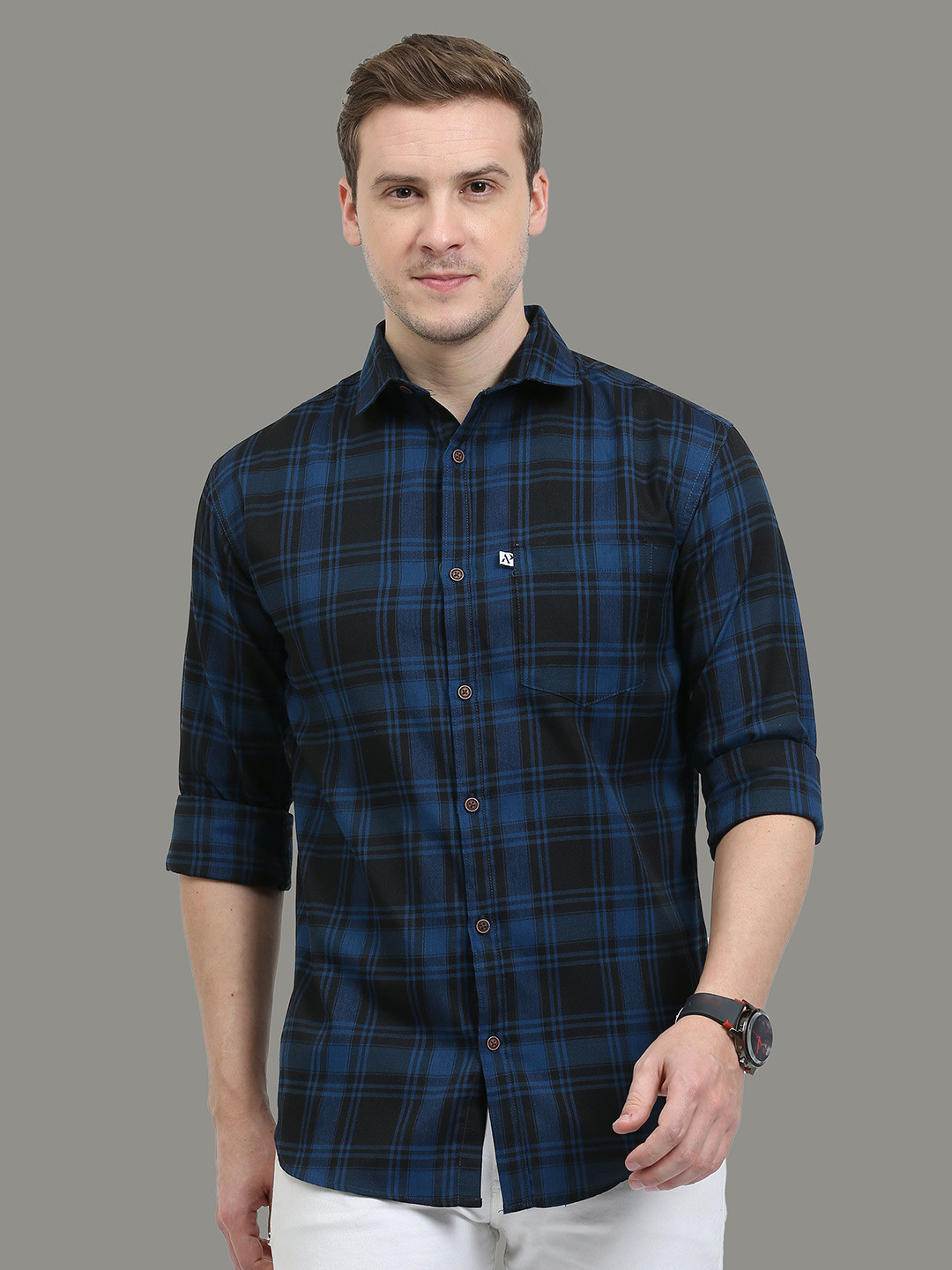 ALLWIN PAUL Men Comfort Shepherd Checked Casual Shirt