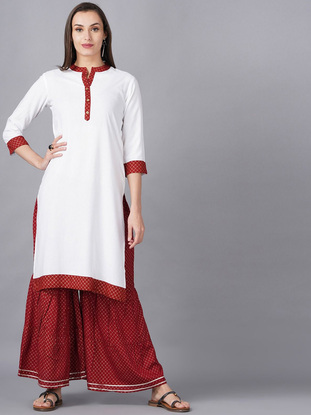 Parth Fab Mandarin Collar Straight Kurta