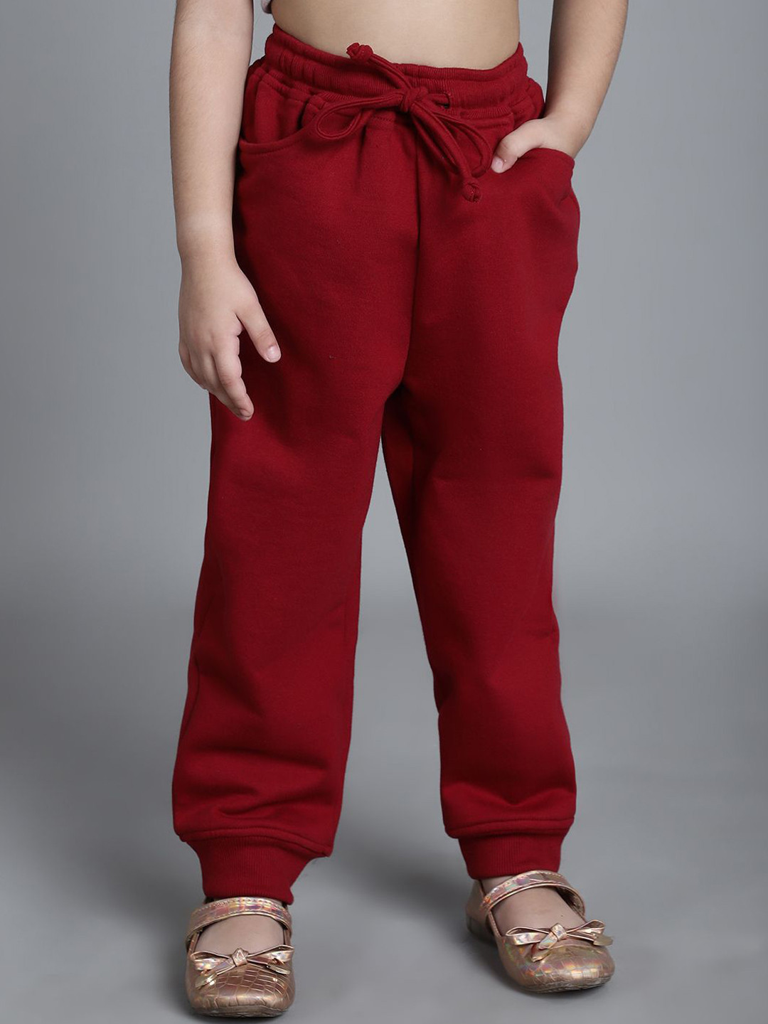 MINI & MING Girls Relaxed Low-Rise Easy Wash Pleated Winter Trousers