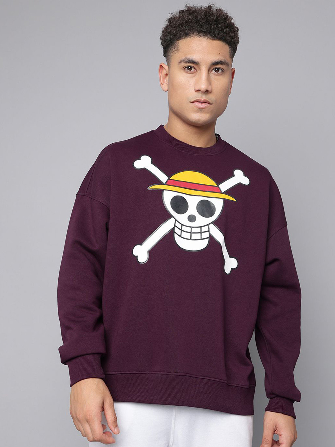 Free Authority Young Men Monkey D Luffy Printed Sweatshirt