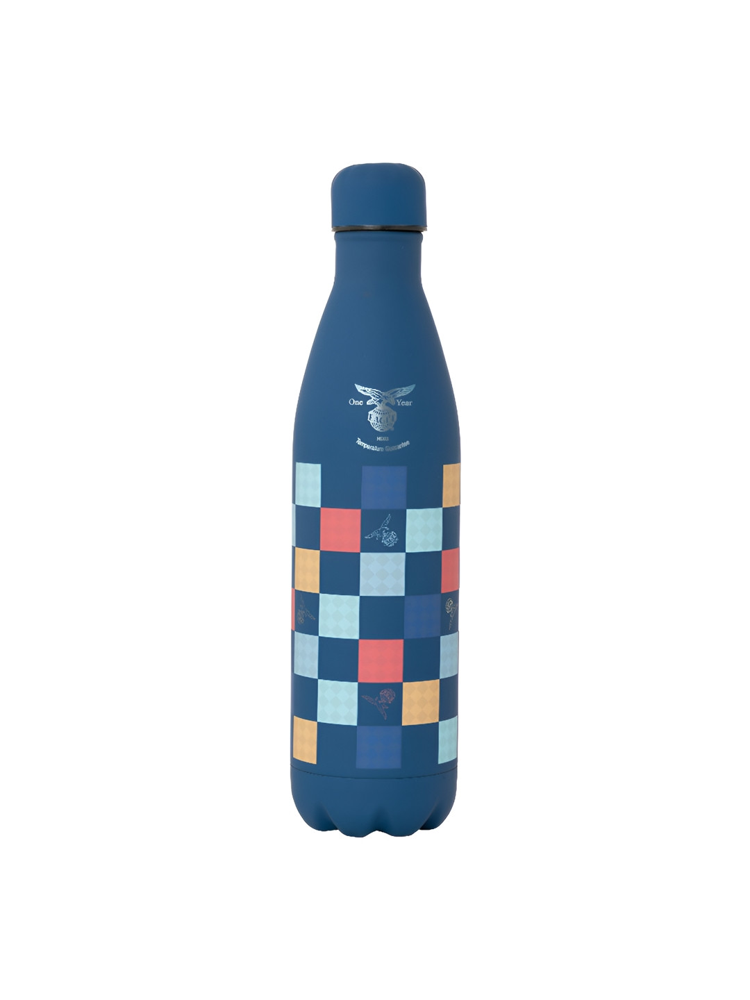 Eagle Blue Checked Stainless Steel Double Wall Vacuum Flask - 500ml