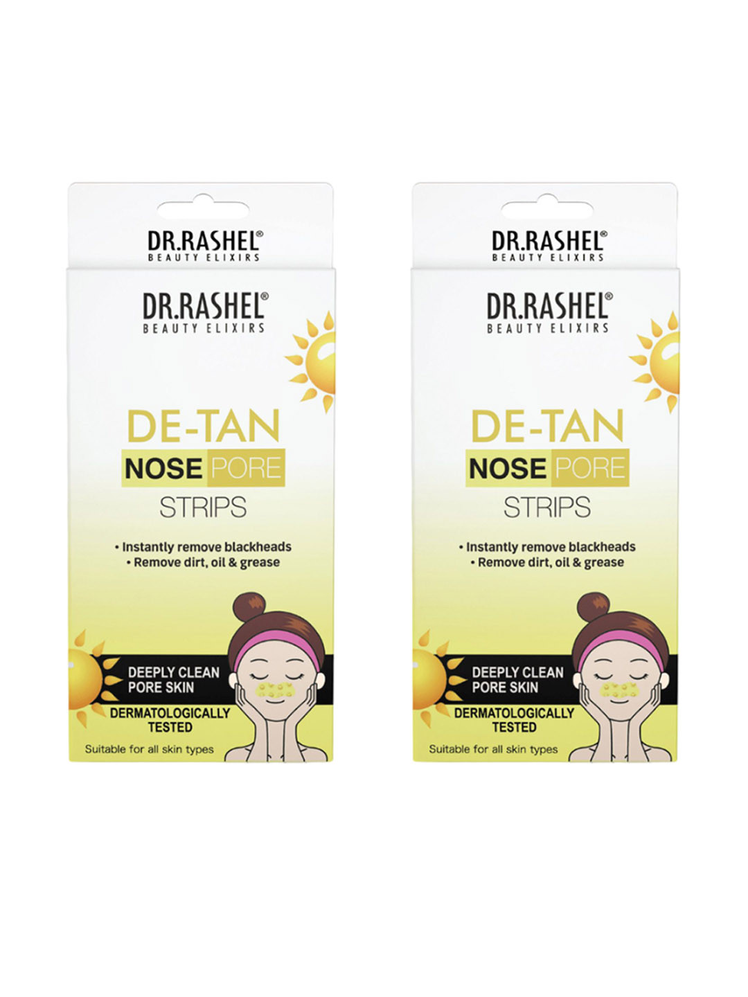 DR.RASHEL Set Of 2 De-Tan Nose Strips- 10 Strips Each