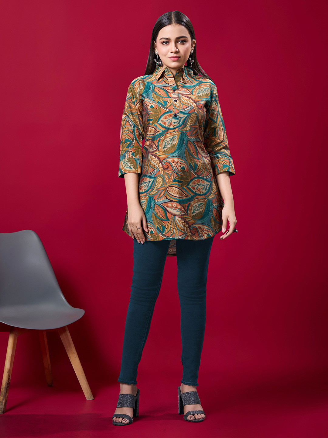 JDS LIFESTYLE Women Floral Printed Shirt Style Top