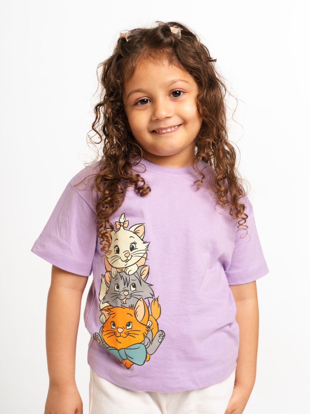 Nap Chief Girls Disney The Aristocats Printed Round Neck Pure Cotton Boxy T-shirt