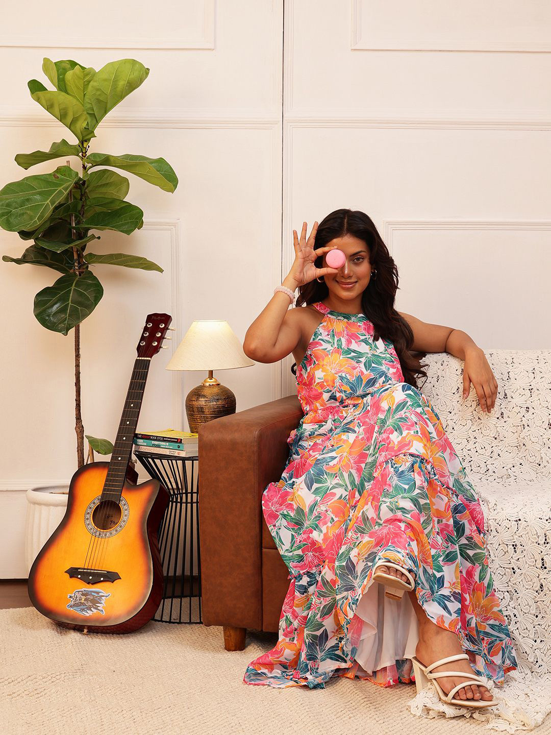 QUIERO Women Floral Printed Fit & Flare Maxi Dress