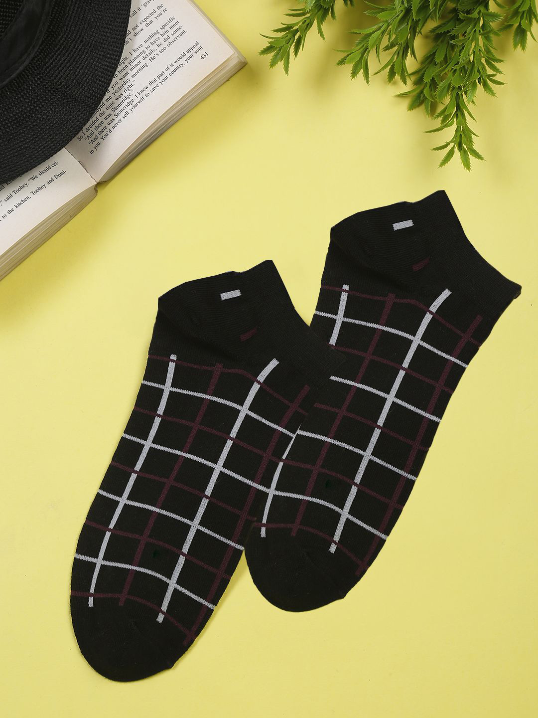 LOUIS STITCH Men Checkered Ankle Length Socks