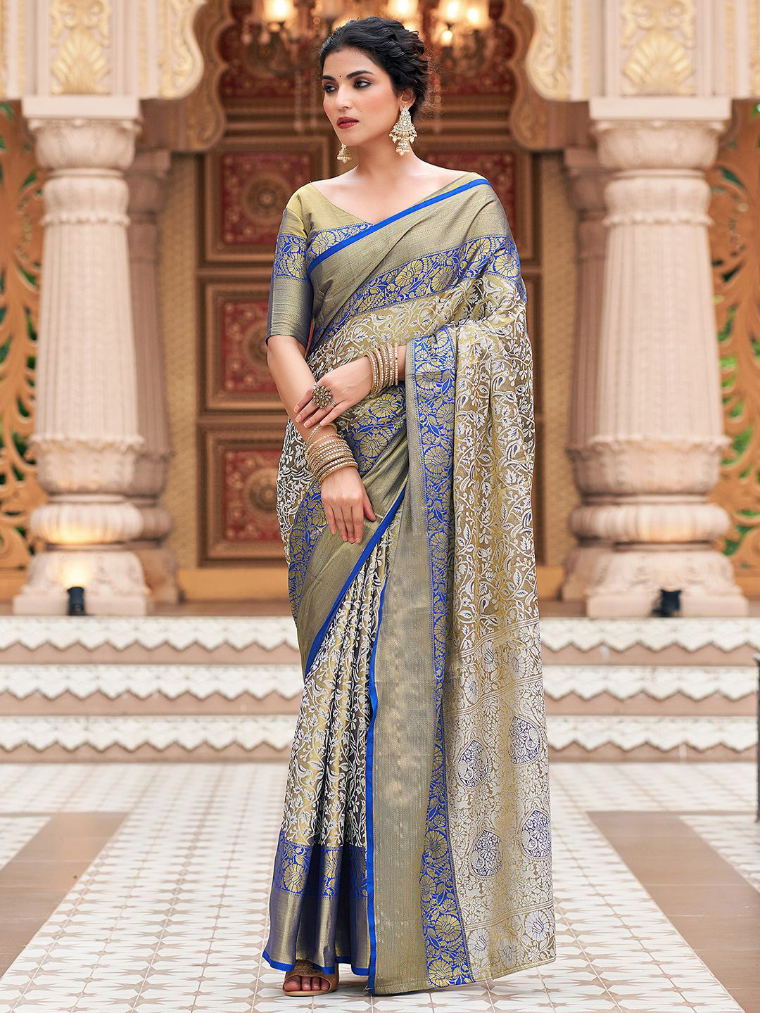 Satrani Woven Design  Traditional Banarasi Saree