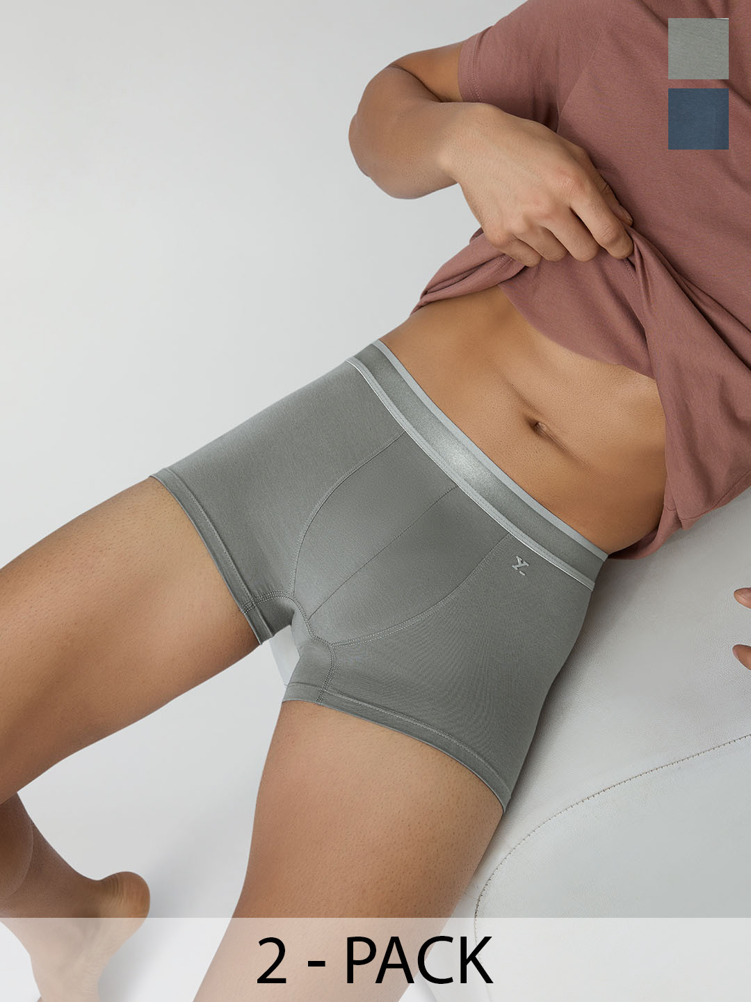 XYXX Pack Of 2 Crest IntelliCraft Supima Cotton Modal Trunks XYTRNK2PCKN700