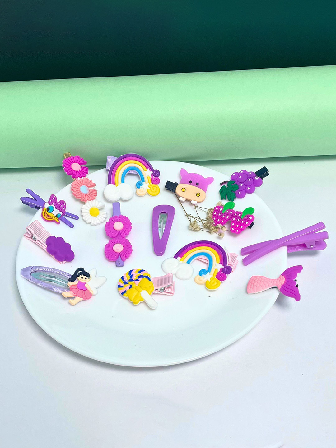 MANSIYAORANGE Girls Set Of 14 Alligator Hair Clips