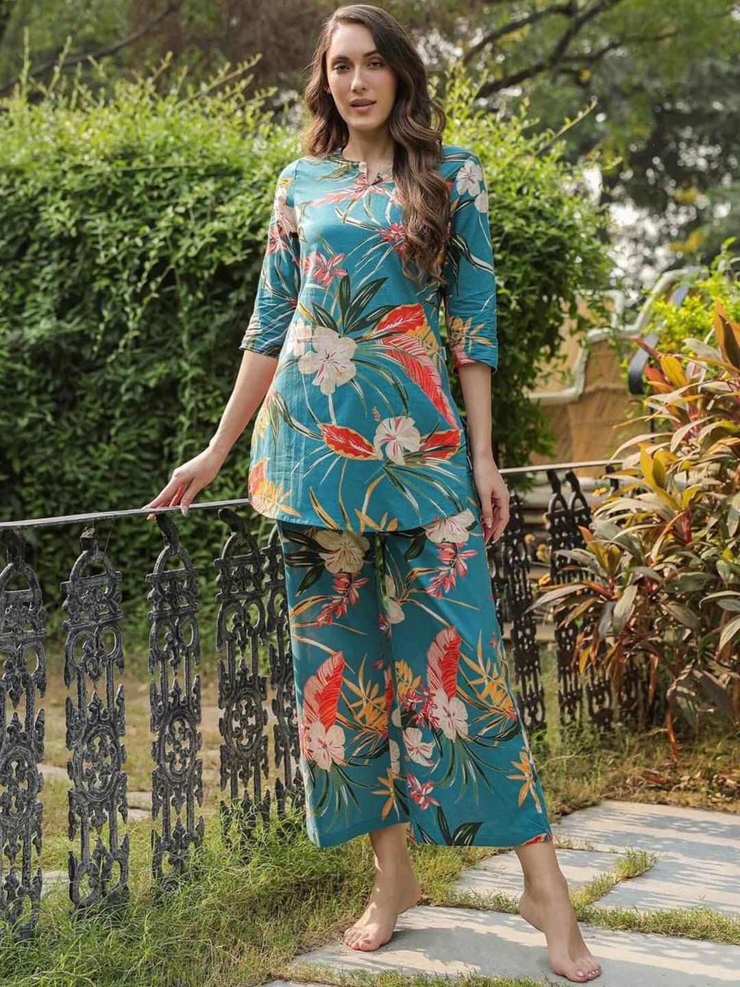 BAESD Shalini Floral Printed Top & Pyjama