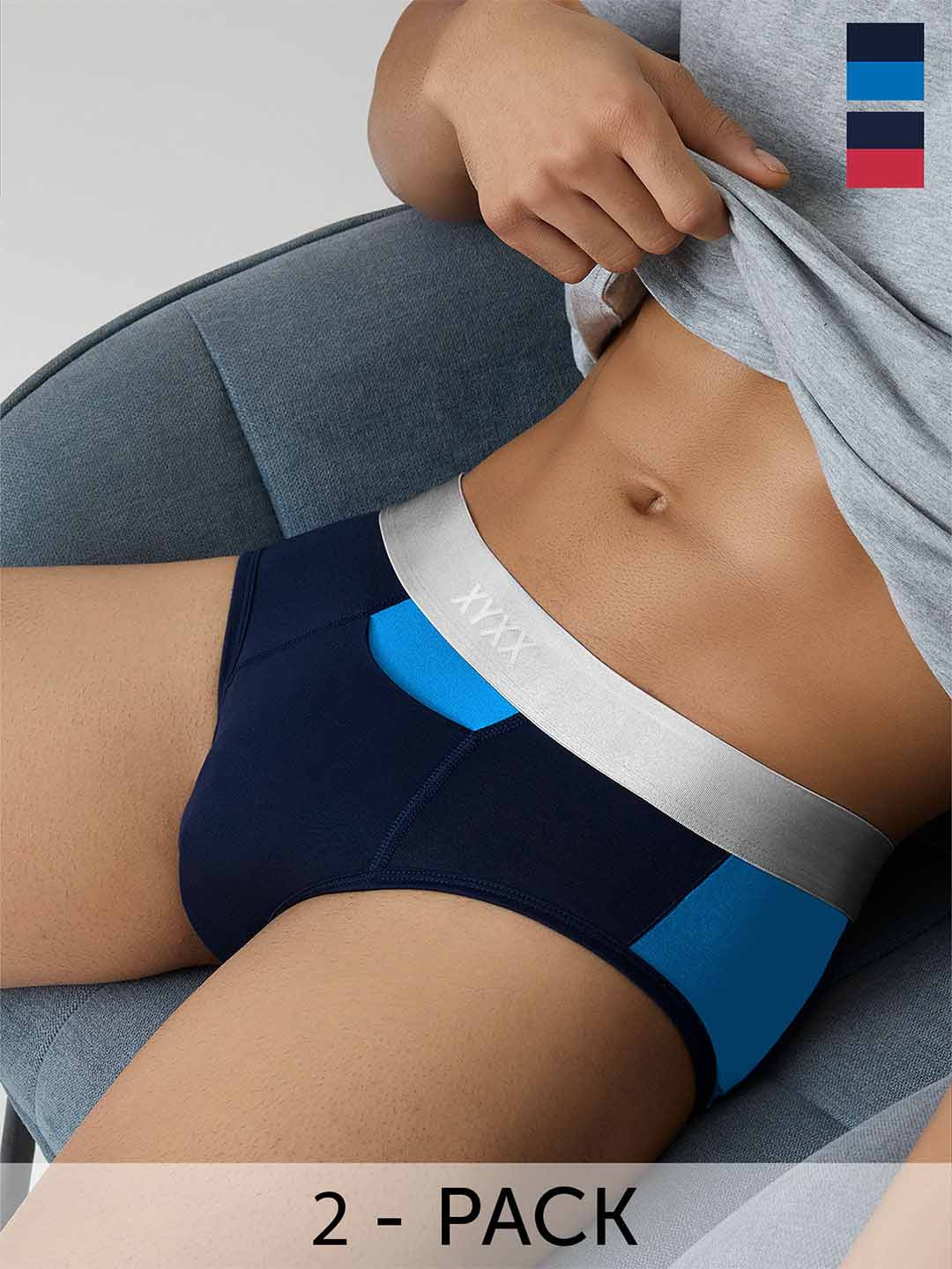 XYXX Men IntelliSoft Antimicrobial Micro Modal Pack of 2 Illuminati Briefs XYBRF2PCKN274