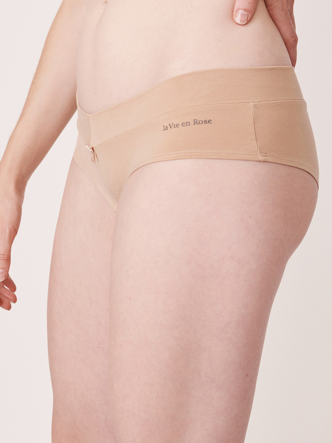 La Vie en Rose Women Beige Solid Cotton Hipster Briefs