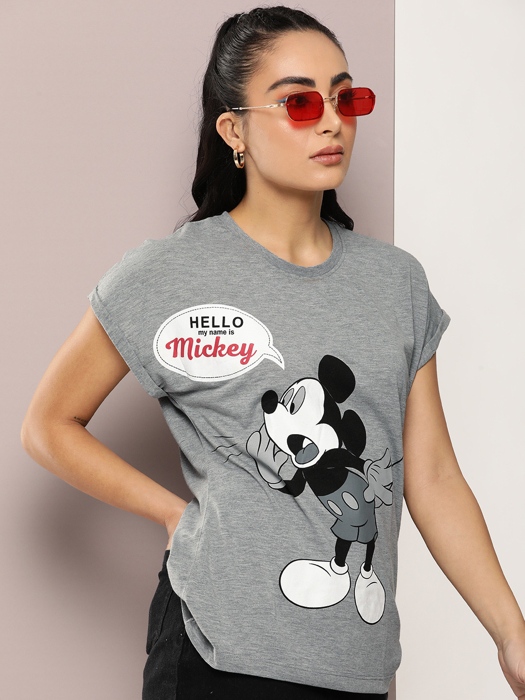 Kook N Keech Disney Mickey Mouse Printed Extended Sleeves Casual T-shirt