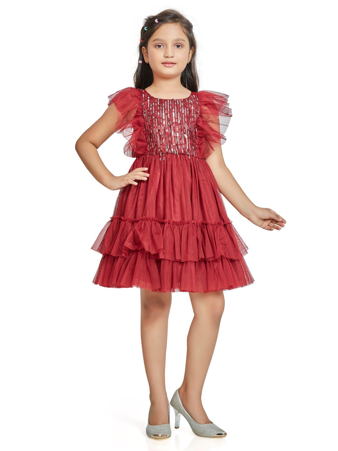 Peppermint Maroon Lace Dress