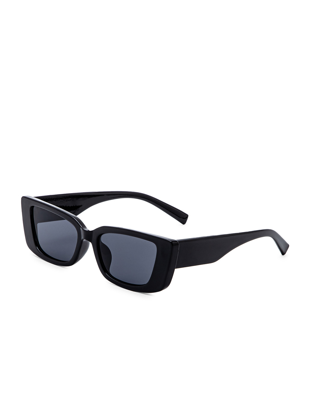 Intellilens Unisex Black Lens & Black Rectangle Sunglasses
