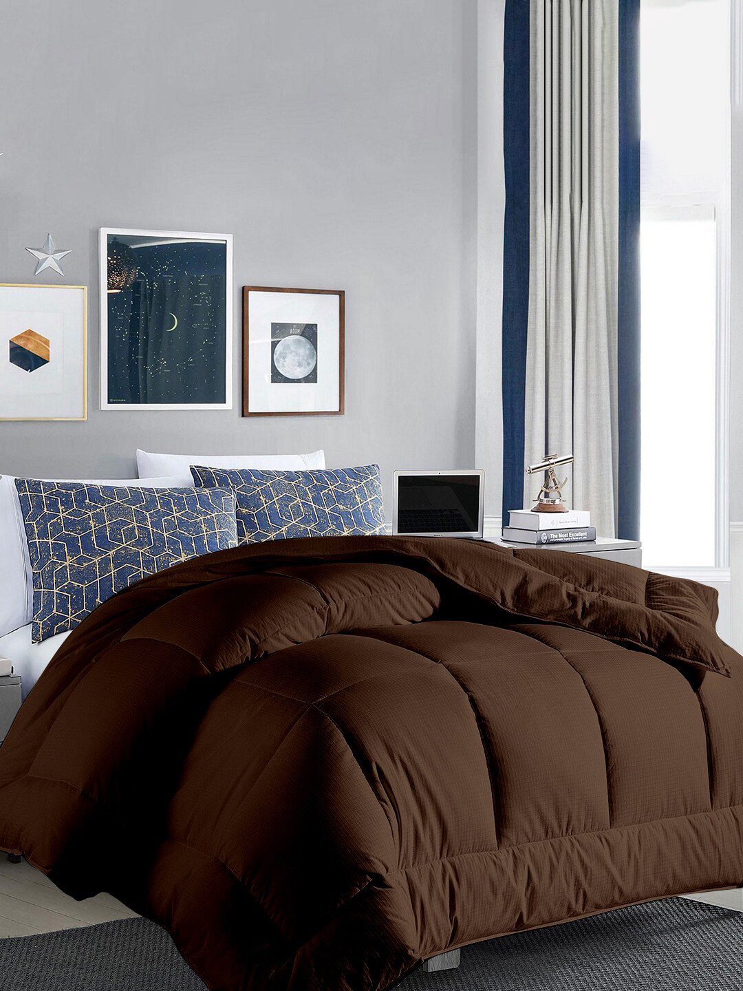 RAZZAI Coffee Brown Microfiber Mild Winter 300 GSM Single Bed Comforter
