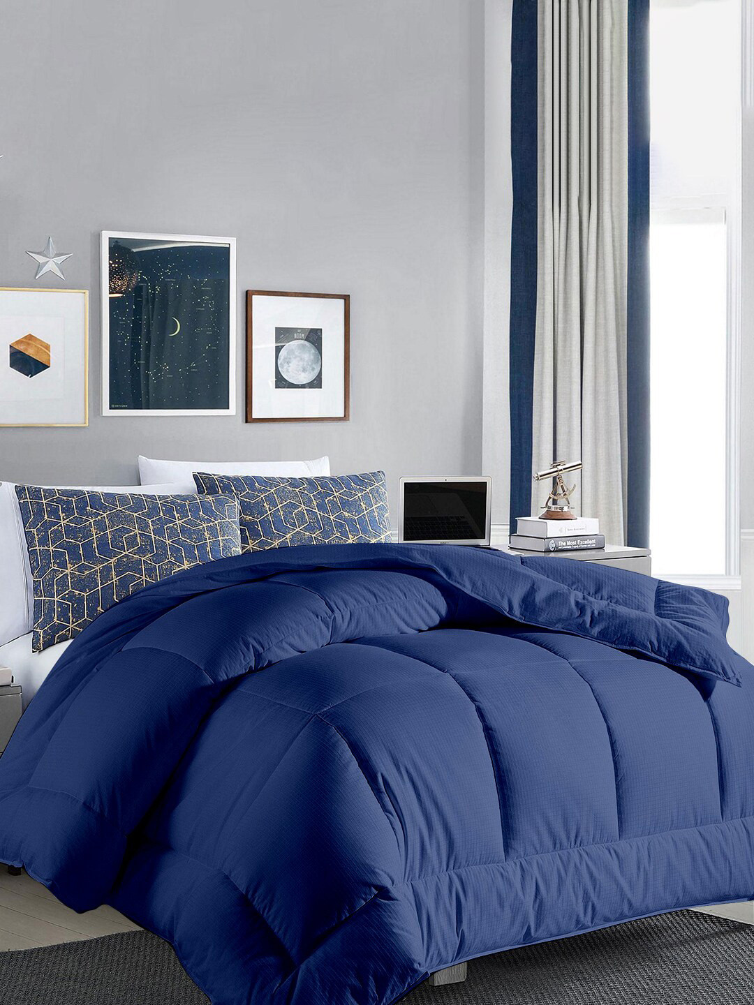 RAZZAI Blue Microfiber Mild Winter 300 GSM Single Bed Comforter