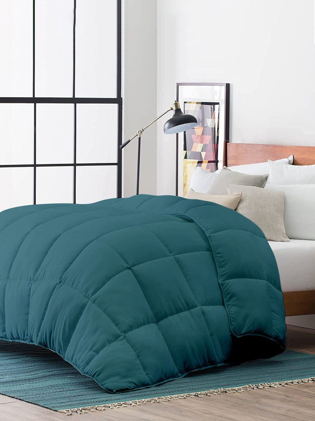RAZZAI Teal Microfiber Mild Winter 210 GSM Single Bed Comforter