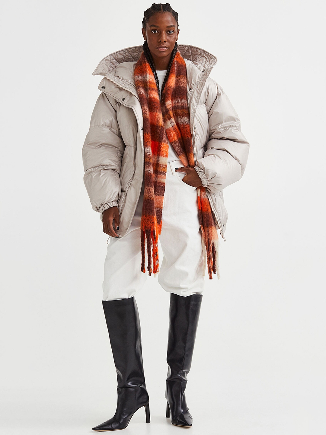 Oversized puffer coat with hood store