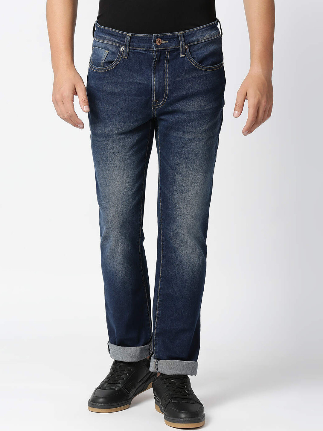 Pepe Jeans Men Blue Clean Look Heavy Fade Stretchable Jeans