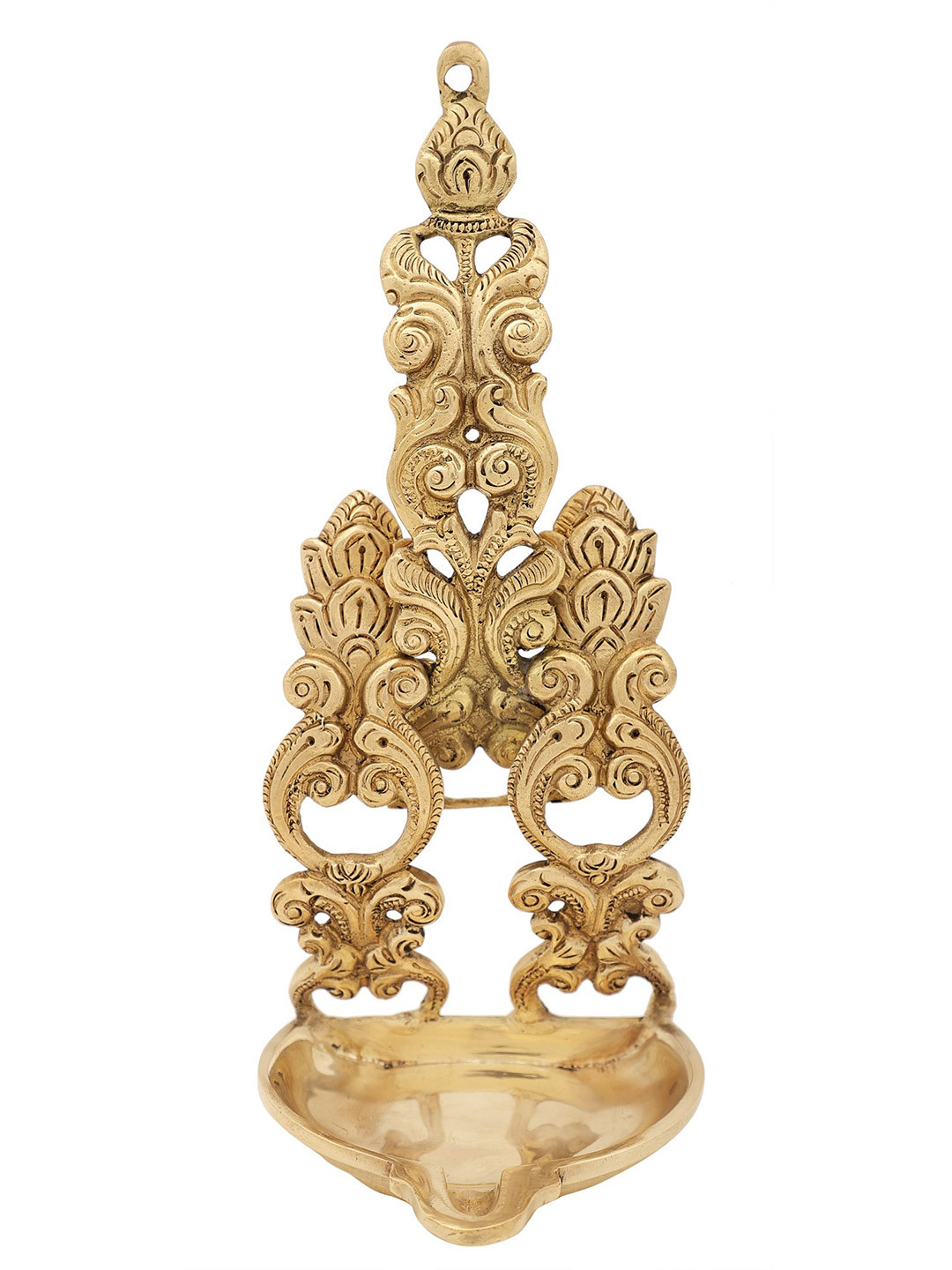 Exotic India Brass Ethnic Motifs Antique Wall Mounted Hall Wall Hangings-9.5In